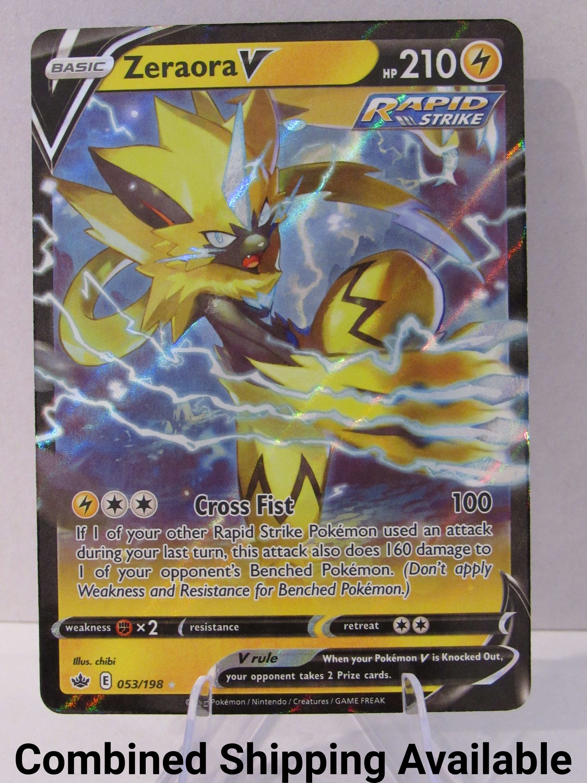 Zeraora V 053/198 SWSH06: Chilling Reign NM Full Art English 11927