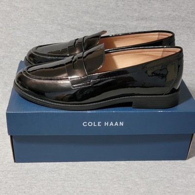 Cole Haan Haverhill Penny Loafers Women's Size 10B Black Patent Shoes