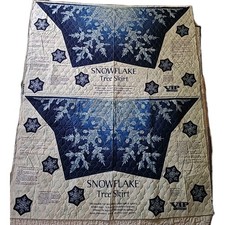 Pre-quilted VIP Snowflake Christmas Tree Skirt Double Fabric Panel Cranston Blue