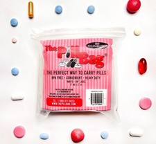 The Pill Bag 1 Pack of 100, Travel, Reusable, Pill, Smell Proof, Storage, Small