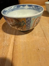 Antique Japanese Edo Arita Imari Porcelain Soba Choko Tea Cup Flowers Japan 4.5"