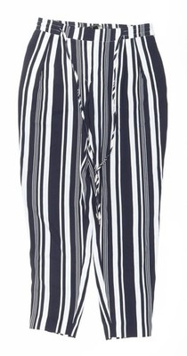Zara Basic Damen Hose schwarz weiß gestreift Größe L