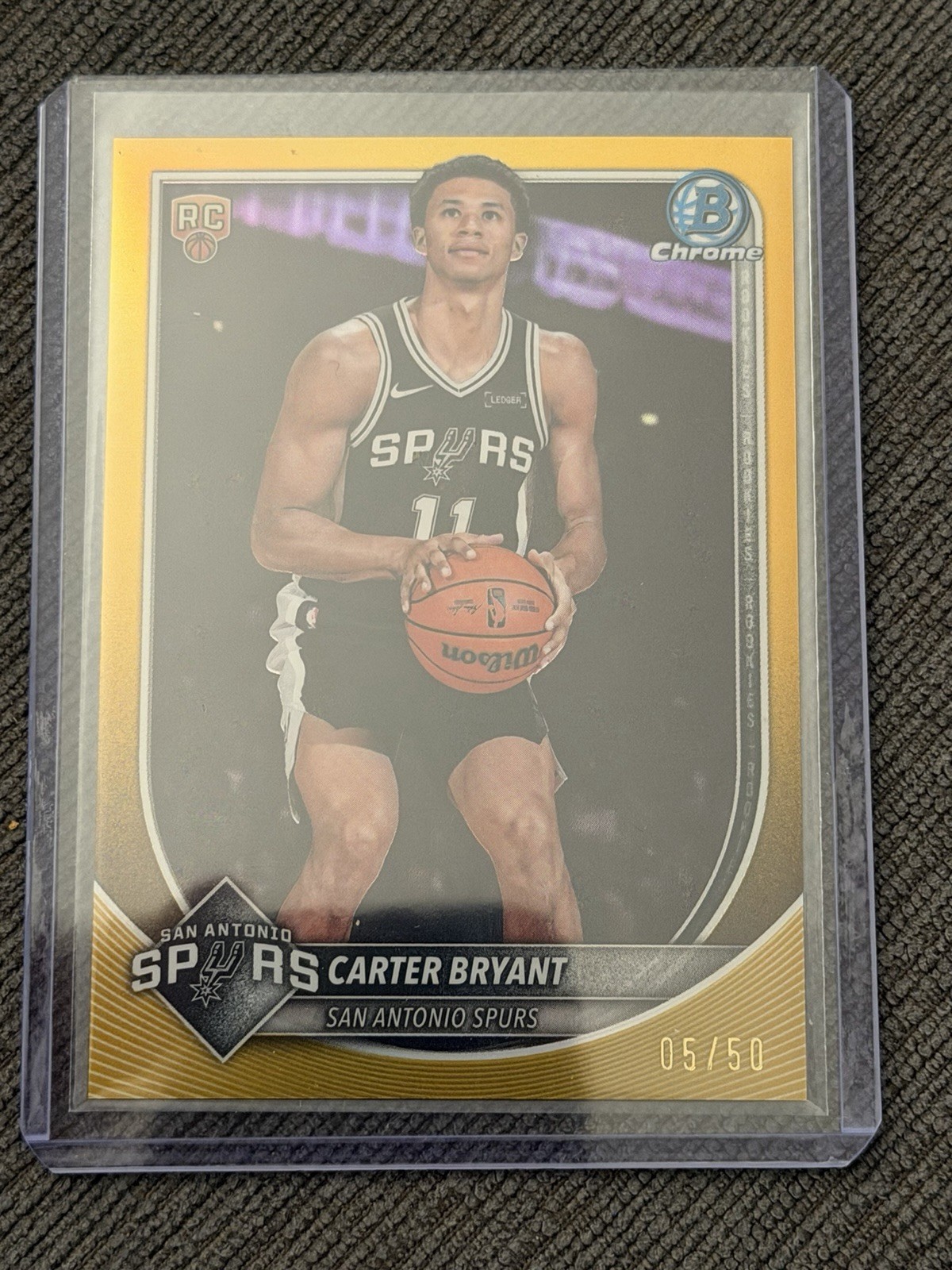 2025-26 Bowman Chrome Basketball Carter Bryant Rookie True Gold  /50 BCV-14