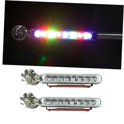 2 Pcs LED Wind Powered Vehicle Lights, Waterproof Car Wind Energy Colorful