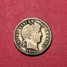 (1) Beautiful Toned Antique 1913-P Barber Dime VG-VERY GOOD NICE FILLER