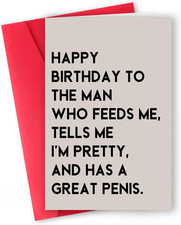 Funny Birthday Card Gift for Men Husband Boyfriend Him,Cheeky and Romantic Bday