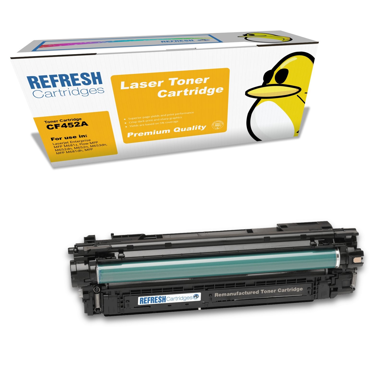 Refresh Cartridges Replacement Yellow CF452A Toner Compatible With HP Printers
