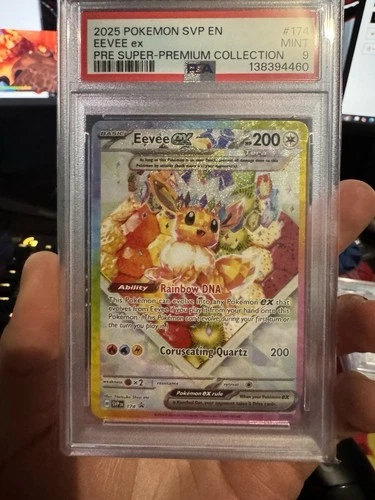 Pokémon TCG Eevee EX 174 Prismatic Evolutions Black Star Promo Card PSA 9