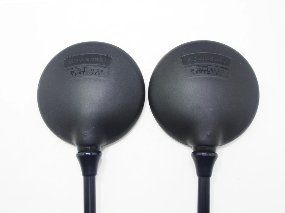 Kawasaki Z1000J Z1000MK2 KZ1000 Z1100GP ZRX Genuine Black Round Mirror Set NOS - Изображение 3 из 4