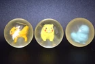 3 Vintage Pokemon Super Bouncy Balls Quagsire Jolteon Pikachu