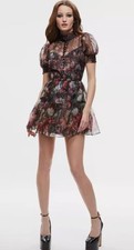 ALICE + OLIVIA Vernita Tiered Mini Dress In After Midnight 4