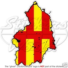 NORTHUMBERLAND County Map-Flag, Engand UK - 110mm Vinyl Bumper Sticker, Decal