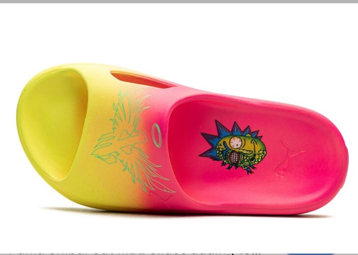 Puma Lamelo Ball MB2 RICK & MORTY Size 9 Mens Yellow Pink Shibui