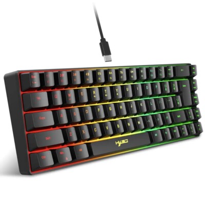 RGB Mini Mechanische Gaming Tastatur USB oder Kabelgebunden (Schwarz)
