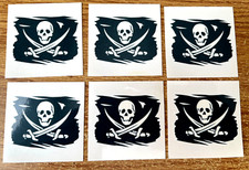 Pirate Skull Crossed Swords Jolly Roger Temporary Tattoos Lot Of 6