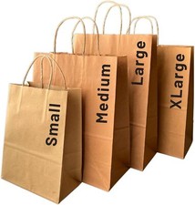 PAPER GIFT BAGS BLANK FINISHED WITH TWISTED HANDLES ALL SIZES