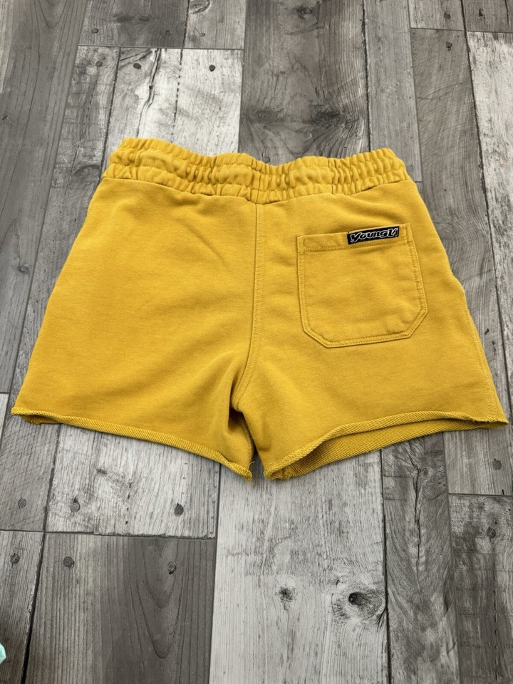 YoungLA Legacy Shorts Mens Medium Mustard Yellow Gym Active Training
