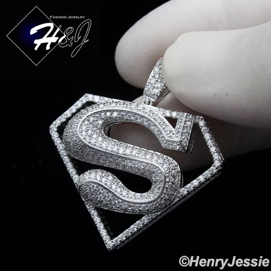 Sterling silver superman charm clearance