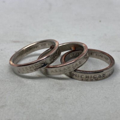 State Quarter Ring (Made with actual quarter) Handmade Band