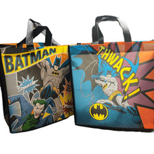 Batman Reusable Tote Bags Apprx 12.5 x 13 x 6.5 2 DC Superhero Bags Gift Bags