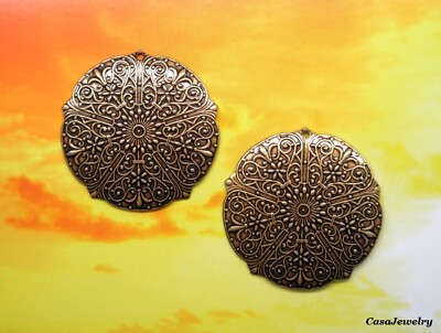 0168 ANTIQUED STERLING SILVER PLATED ROUND FILIGREE W/TOP