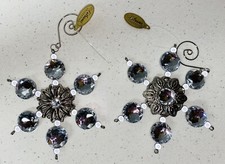 Set Of 2 Large Katherine  s Collection ornaments Jeweled Snowflakes 46