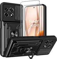For OnePlus Ace 5/Pro Case, Shockproof Ring Phone Cover + Glass Screen Protector