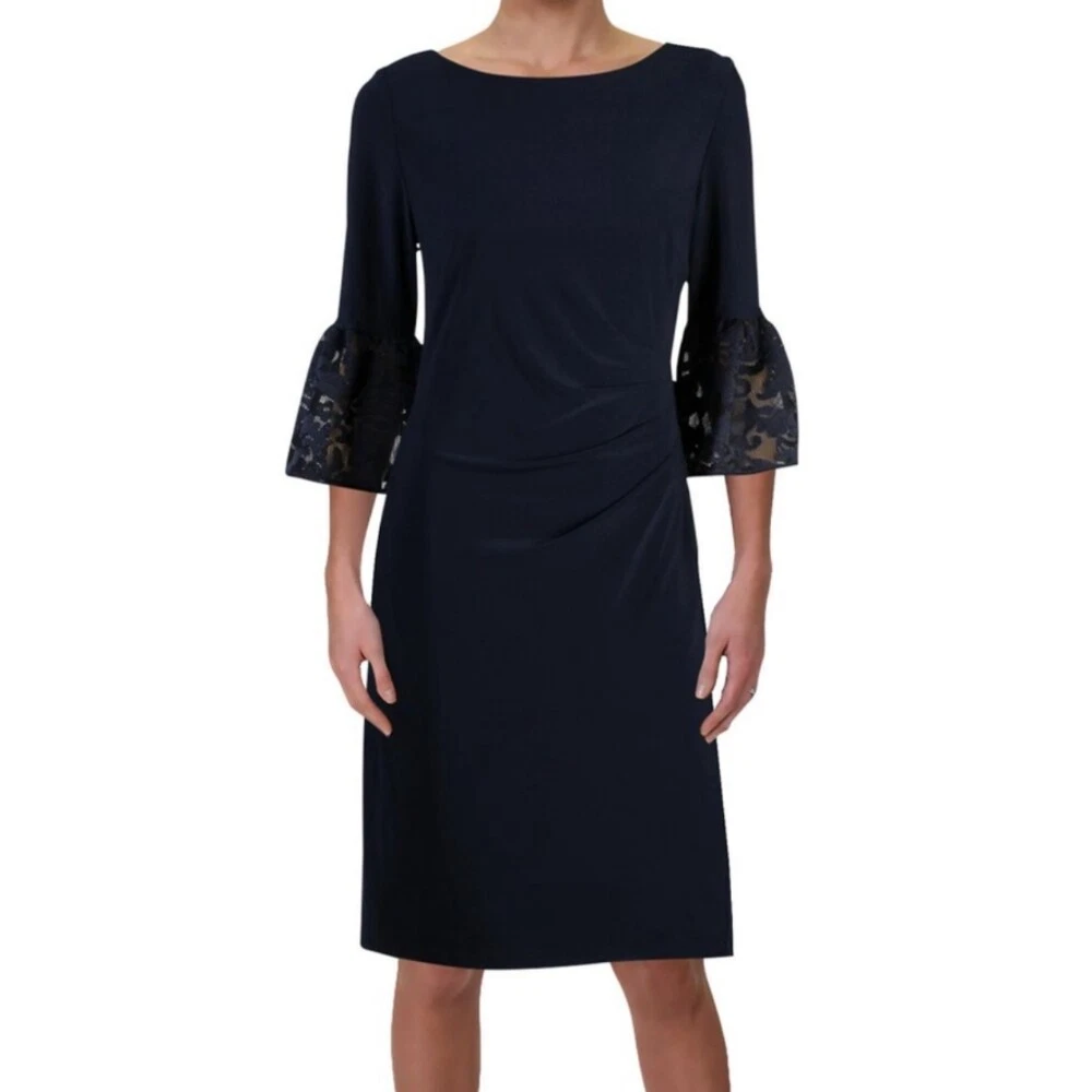 ralph lauren black bell sleeve dress