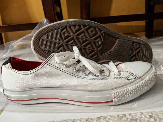 white double tongue converse