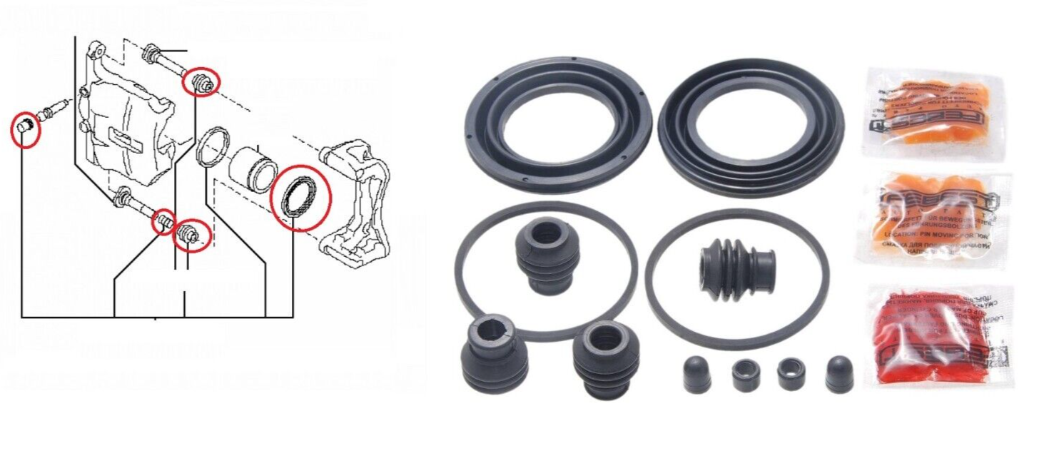 NISSAN QASHQAI +2 J10 NJ10 1.6, 2.0 FRONT BRAKE CALIPER REPAIR KIT (2007-2014)