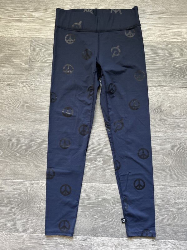 Women’s Terez Peace Sign Leggings Large Blue