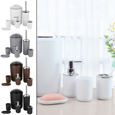6pcs Luxus Badezimmer Zubehör Set Seife Dispenser Mülleimer Hochzeit