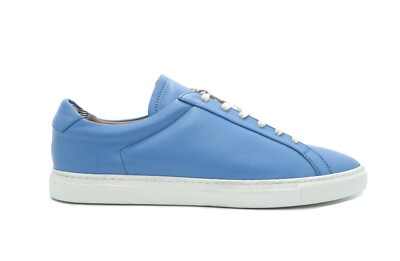 Woman By Common Projects Achilles Low Leather Blue Sneakers