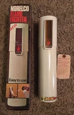 Vintage Norelco Flame Fighter Extinguisher in Original Box Wall Bracket Art Deco