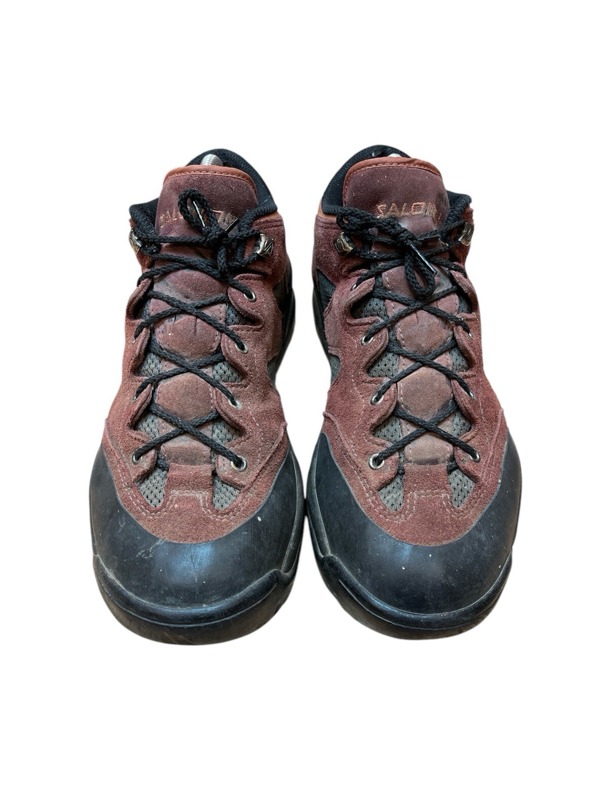 Scarpe da trekking vintage Salomon 1999 Exentric stringate scamosciate outdoor rosso talpa 10