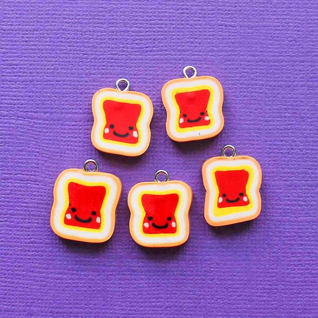 Peanut Butter and Jelly Sandwich Charms, Handmade Polymer Clay — Etsy