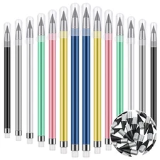 50 Pcs Inkless Pencil Reusable Everlasting Pencil with Eraser Colorful Pencil...