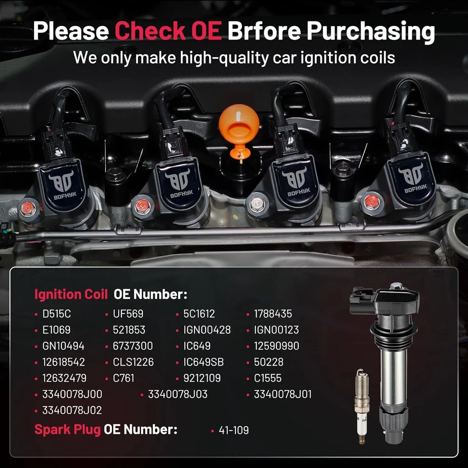 6 bobinas de encendido UF569 y bujía para Chevrolet Colorado 2015-2016 3,6 L V6 Foto 4 de 4