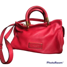 MARC JACOBS Orange Pebbled Leather Shoulder Bag/Purse/Crossbody/Handbag