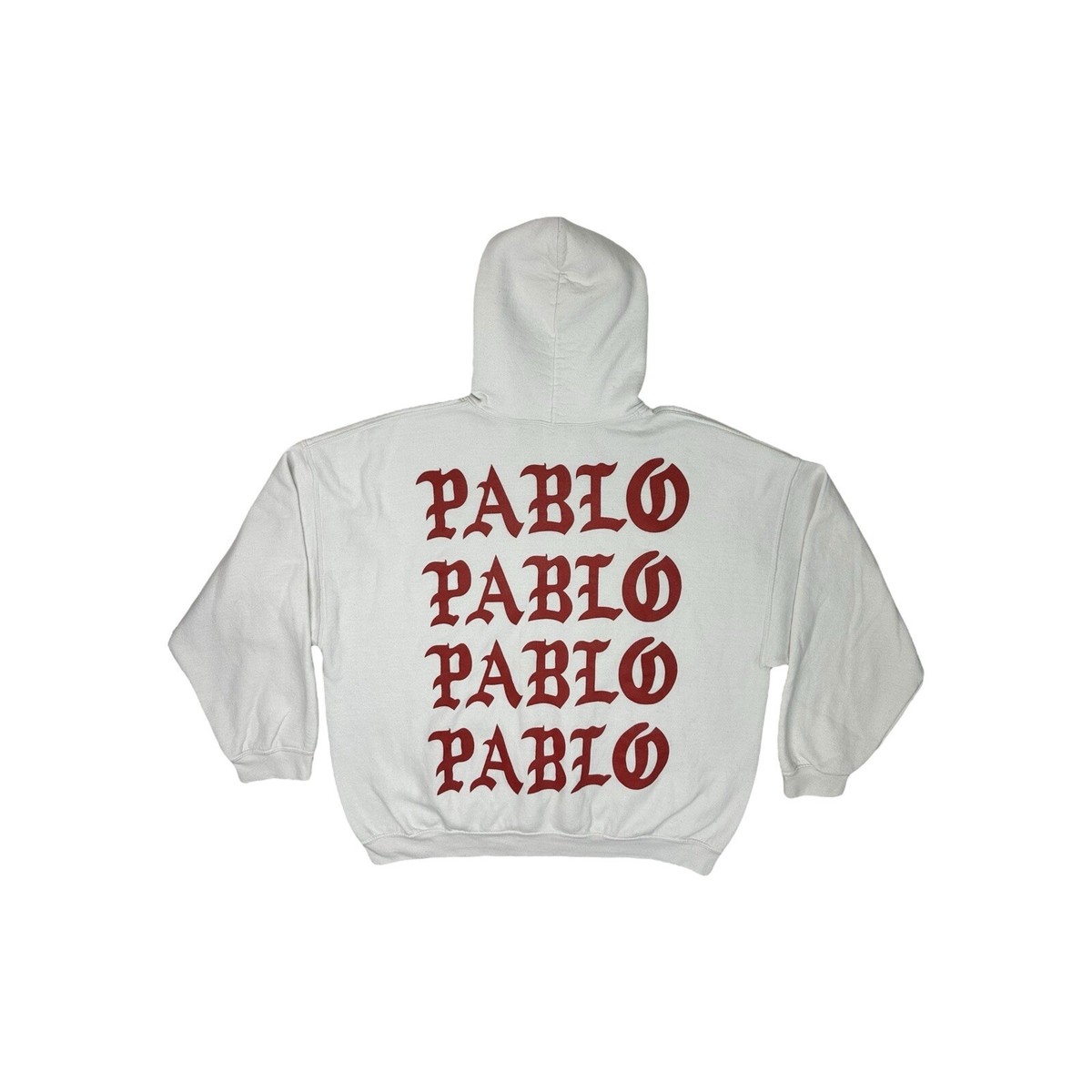 2016 Kanye West Life Of Pablo Hoodie White Spellout Print Gildan