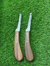 2 piece Premium Half Double-Edge Narrow Hoof Knife   Sharp Durable for Farriers
