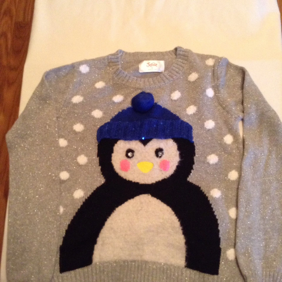 Conjunto Pantalones Justicia Navidad Talla 8 Suéter Pantalones Sudadera Conjunto 2 Piezas Plata Foto 2 de 4