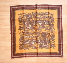 Vintage Paisley Acetat Satin Women's Scarf, Made in Japan, 30x30 inch