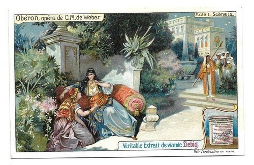 Acte I Scène 12 -- Opéra de C.M. de Weber - Chromo Liebig - Foto 1 di 2