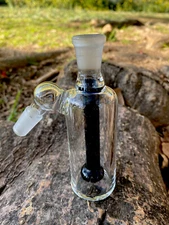 Thick Glass 14mm  Shower head Ash Catcher 45° Black Shower Head