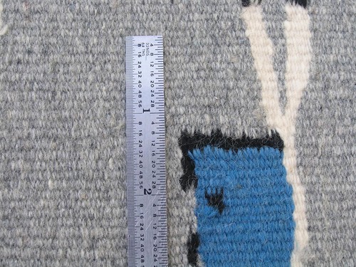 Alfombra fina y colorida vintage Navajo Diné'e Yei Yébîchai 25x31" 7 figuras de pie - Imagen 10 de 12