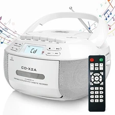 CD Player Boombox Cassette Player with Bluetooth ,AM/FM Radio ,Stereo Sound ，USB