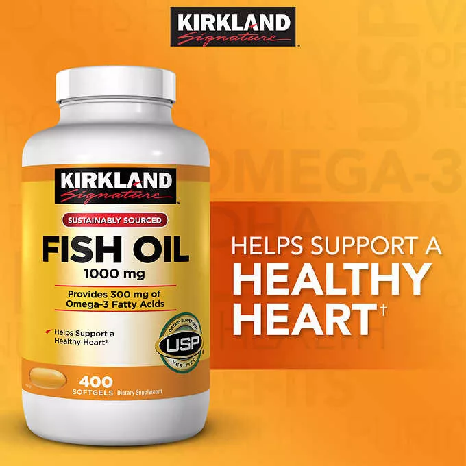 Kirkland omega 3 fish clearance oil 1000 mg 400 softgels
