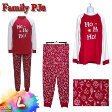 NWT Family Pajamas Matching Men's L Ho Ho Ho Ornament Pajama Set 100106976 40