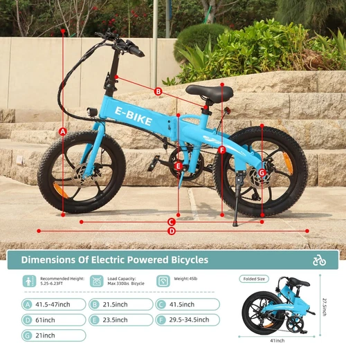 E-Bike 20" Electric Bike Fat Tire 850W Folding City Bicycle -Commuter Ebike US - Picture 5 of 10